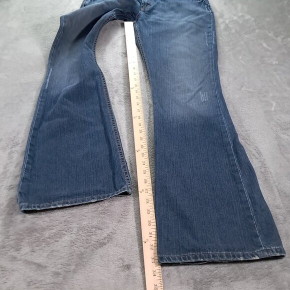 BKE Star 20 Jean Women 36x33.5, Tag 34x33.5 Bootcut Blue Denim Cotton Distressed - Picture 10 of 15